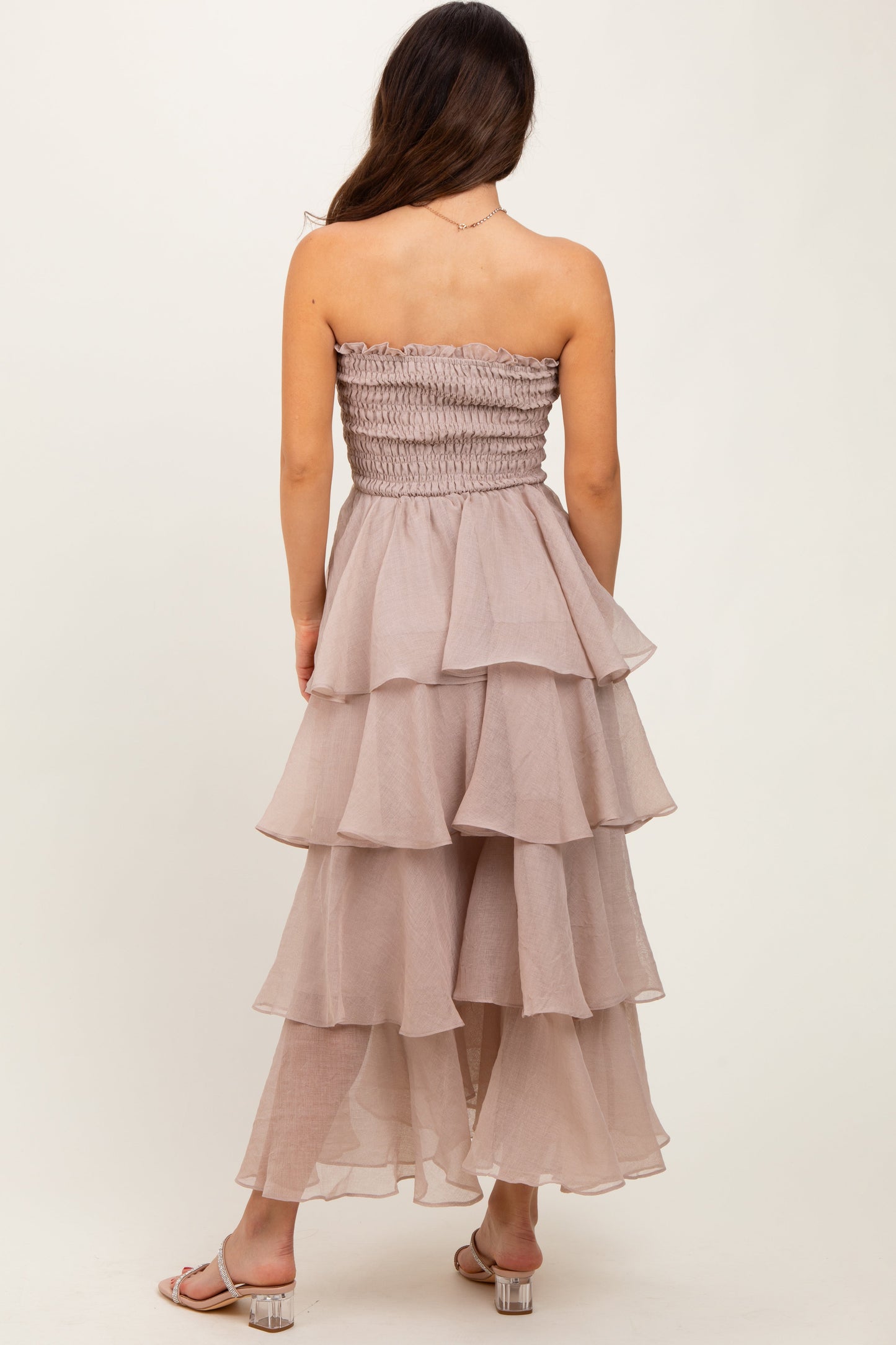 Beige Layered Maxi Dress