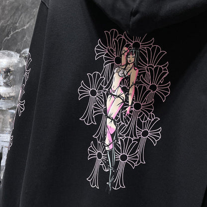 Chh Chrome Hearts Hoodie Sanskrit Letter Print Miami Zip Jacket Sweater