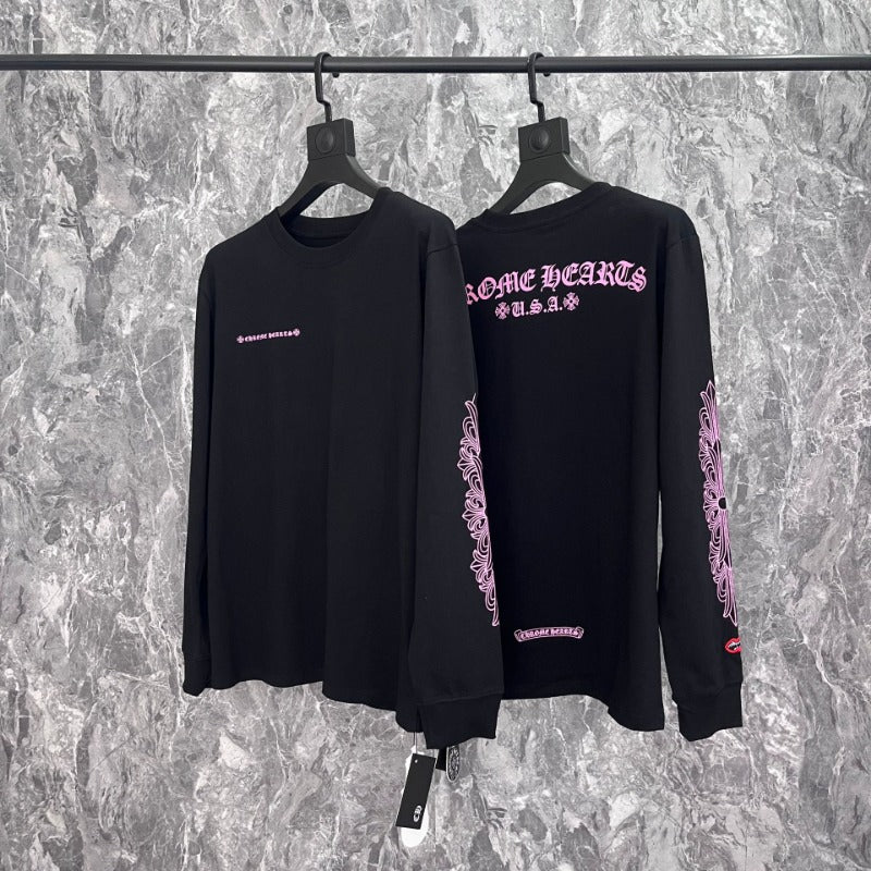 Chh Chrome Heart Long Sleeve Shirt Unisex Fashion Loose Long Sleeve Shirt