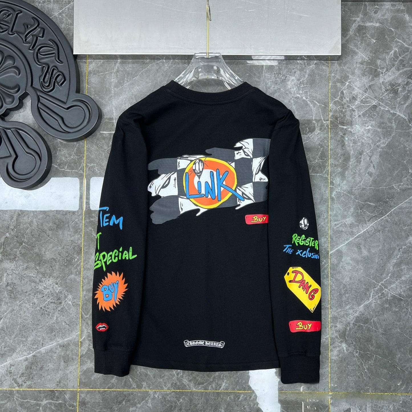 Chh Chrome Heart Long Sleeve Shirt Unisex Fashion Loose Long Sleeve Shirt