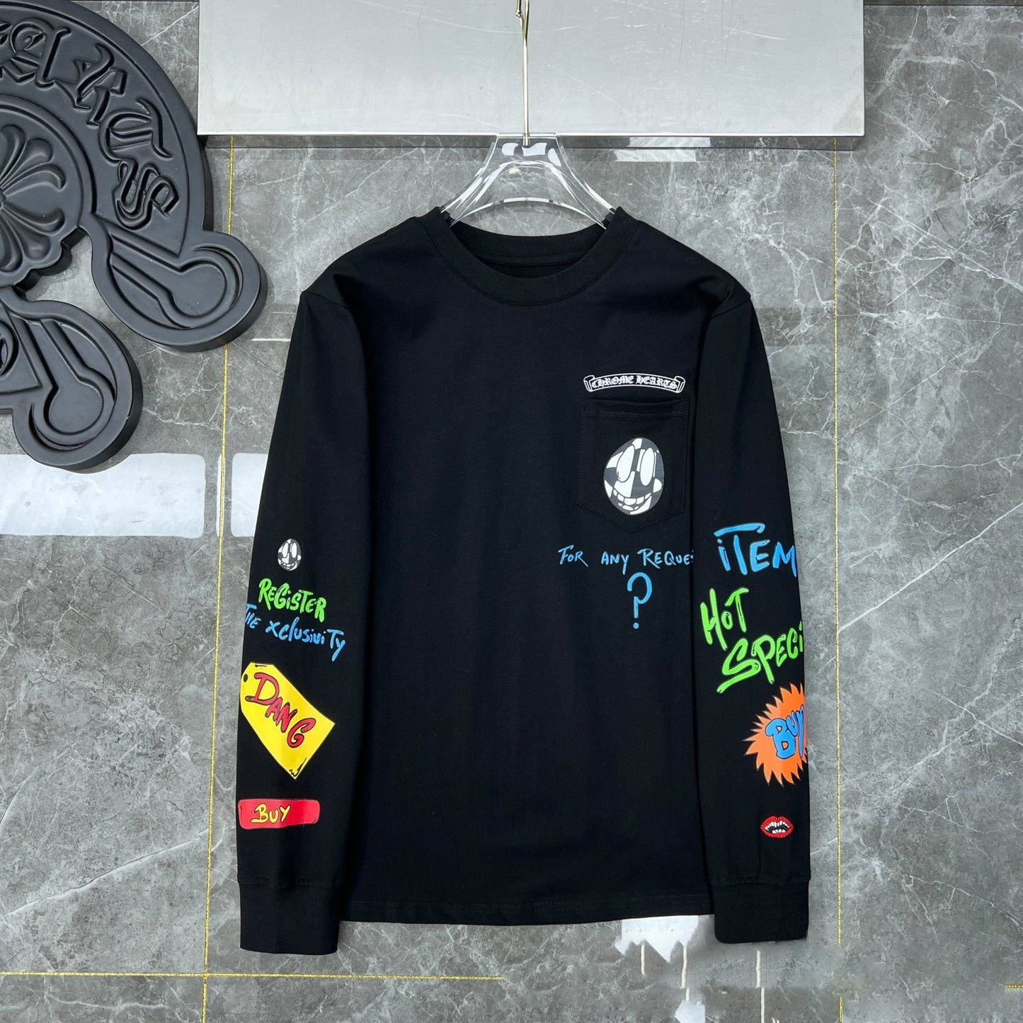 Chh Chrome Heart Long Sleeve Shirt Unisex Fashion Loose Long Sleeve Shirt