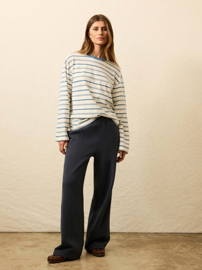 High Standard Fleece Wide Leg Sweatpant - Blue Nights