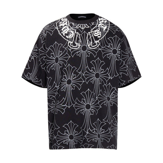 CHH Chrome Heart T Shirts Croatian Horseshoe Full Cross Sanskrit Short Sleeve