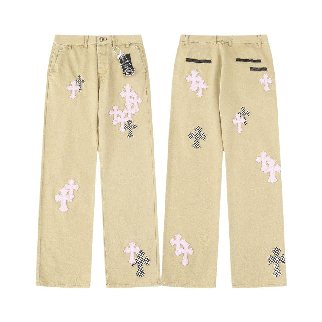 CHH Chrome Hearts Jeans Unisex Casual Loose Jeans