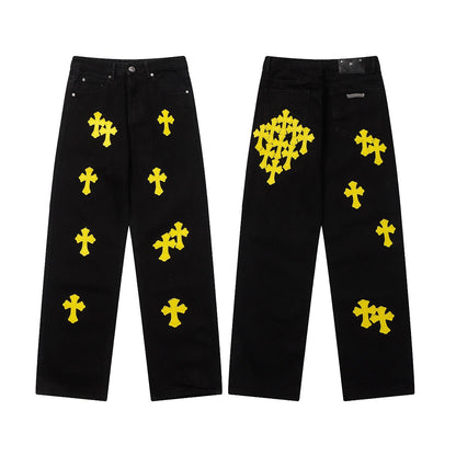 CHH Chrome Hearts Jeans Unisex Casual Loose Jeans