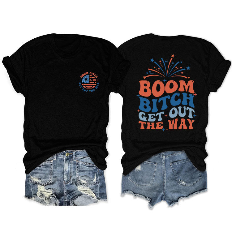 Casual short-sleeved printed fashion women's T-shirt