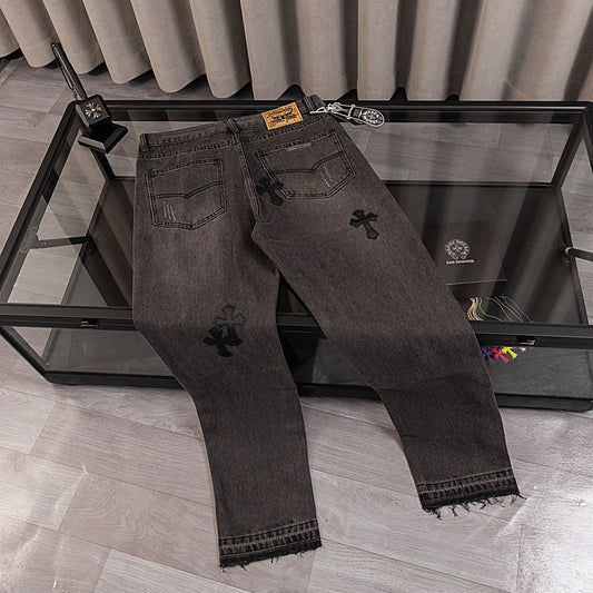 CHH Chrome Hearts Jeans Unisex Casual Loose Jeans