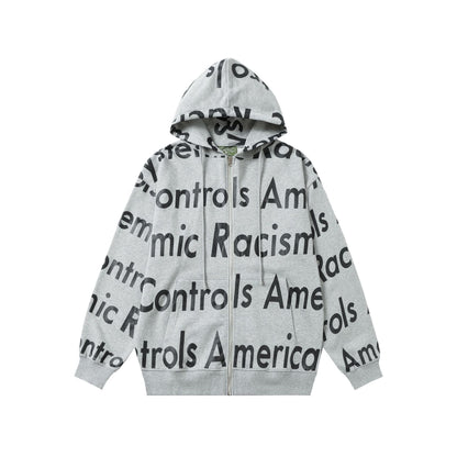 Denim Tears Hoodie Alphabet Cardigan Hooded Sweater