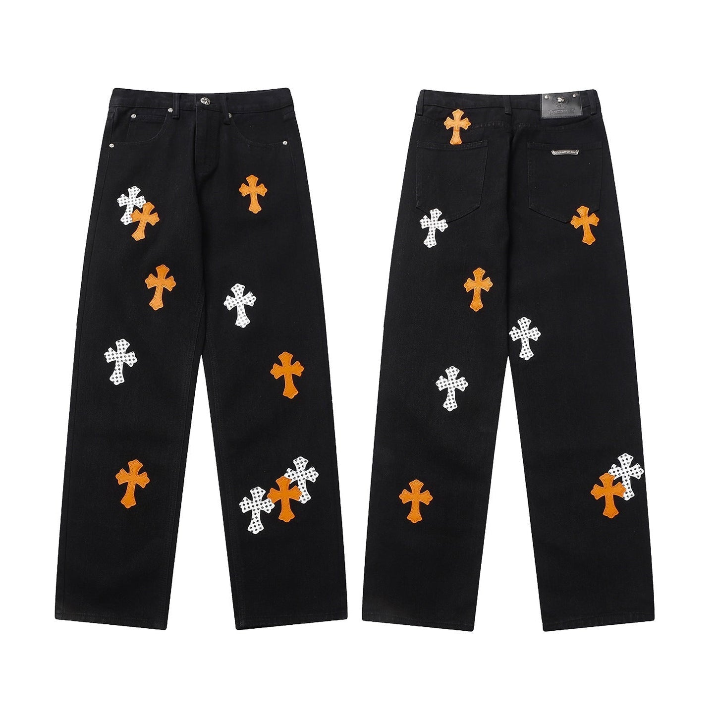 CHH Chrome Hearts Jeans Chrome Unisex Casual Loose Jeans