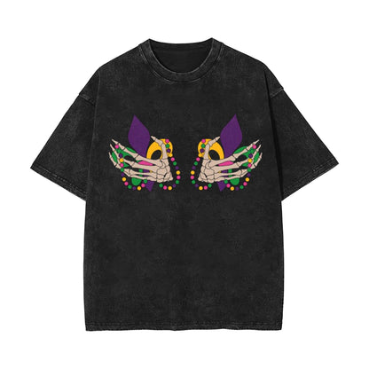Carnival, washed old retro short-sleeved T-shirt top