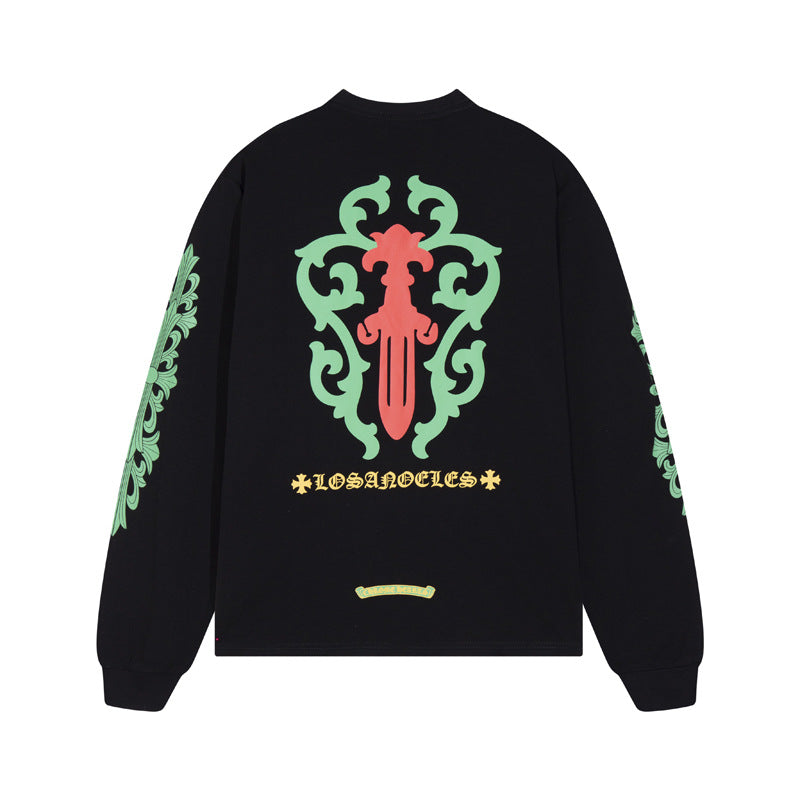 Chh Chrome Heart Long Sleeve Shirt Unisex Fashion Loose Long Sleeve Shirt