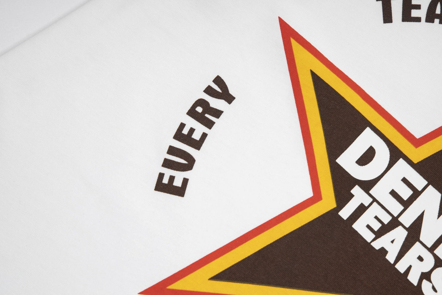 Denim Tears T Shirts D.T Kapok Five-Pointed Star Letter Print Short-Sleeve T-shirt