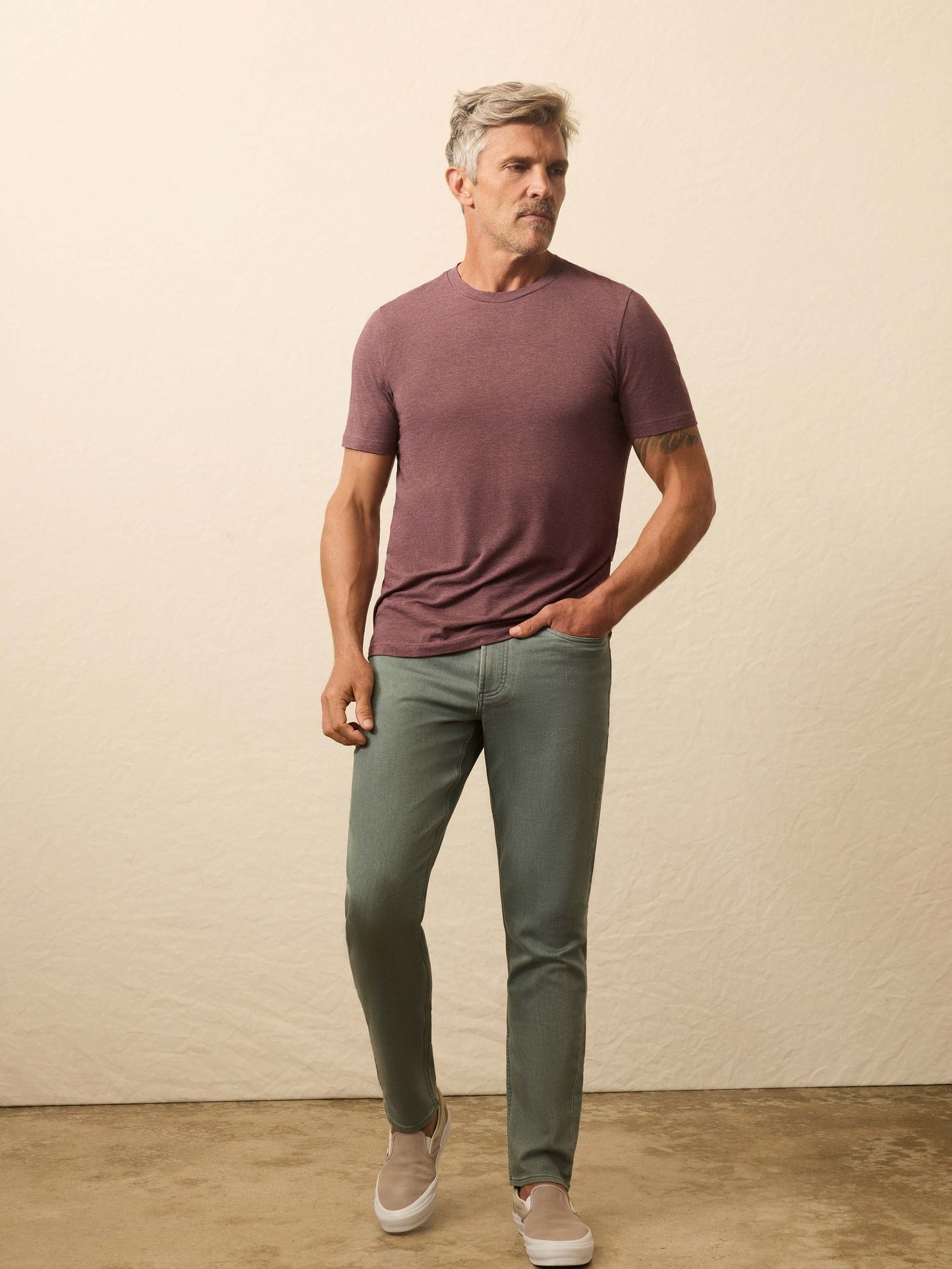 Stretch Terry 5-Pocket Pant - Stormy Seas