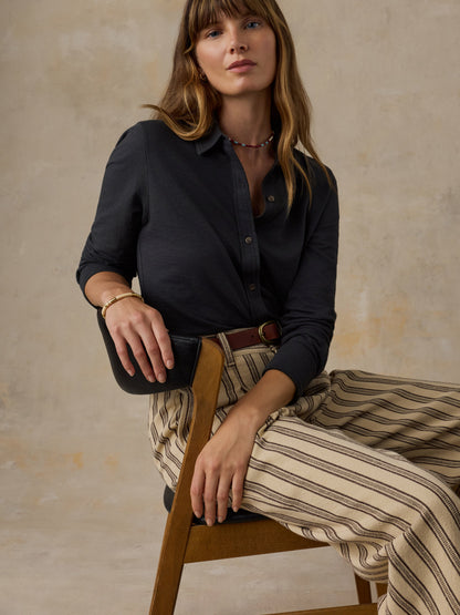 Sunwashed Knit Shirt - Washed Black