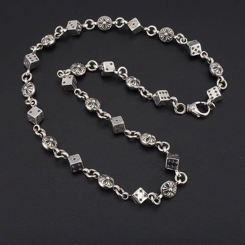 Chrome Hearts Necklace Dice Cross Vintage Cross Flower Men's and Women's Necklaces