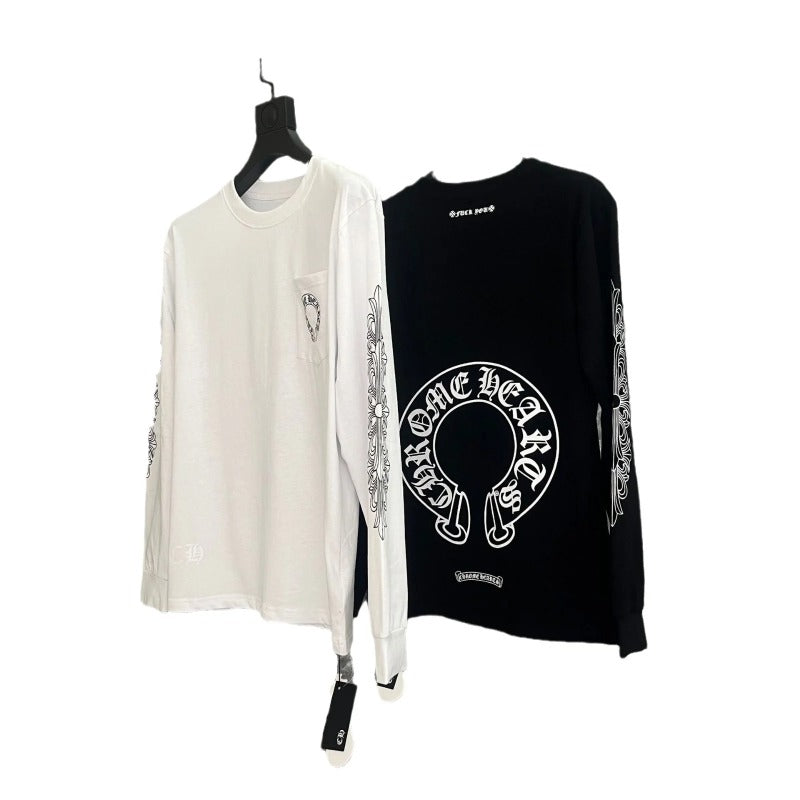 Chh Chrome Heart Long Sleeve Shirt Unisex Fashion Loose Long Sleeve Shirt